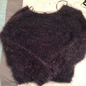 H&M Faux Fur Cropped Sweater